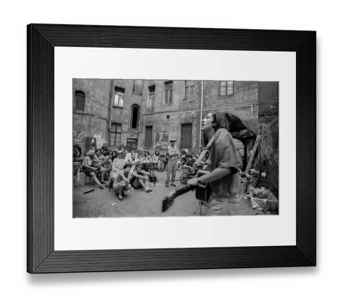 Framed Print : Germany, Berlin, 22 June 1991, courtyard party of the squat Auguststrasse 10