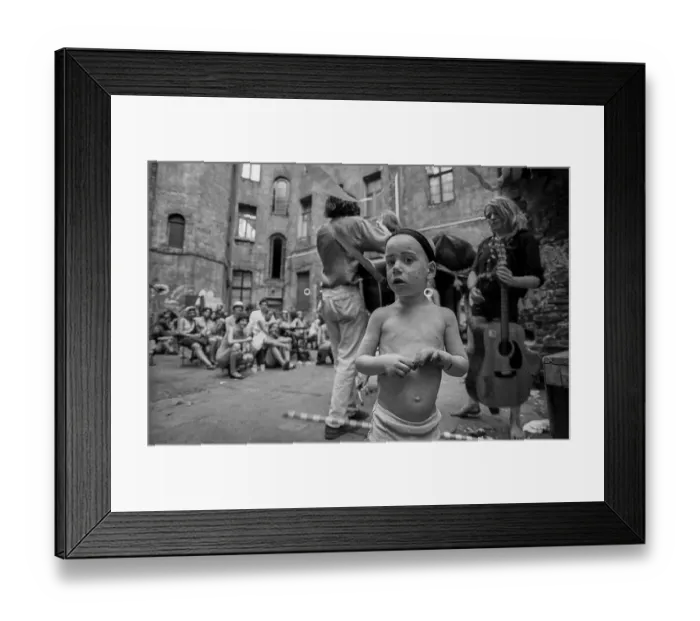 Framed Print : Germany, Berlin, 22 June 1991, courtyard party of the squatted house at Auguststrasse 10