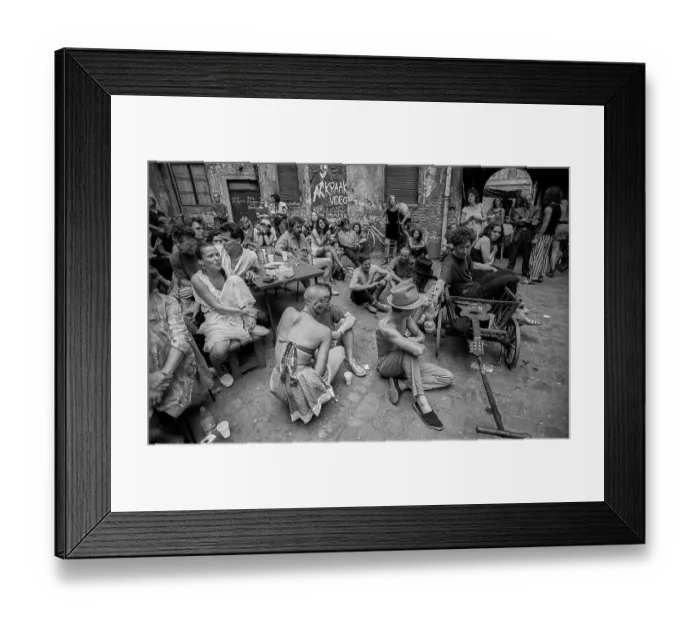 Framed Print : Germany, Berlin, 22 June 1991, courtyard party at the squat at Auguststrasse 10