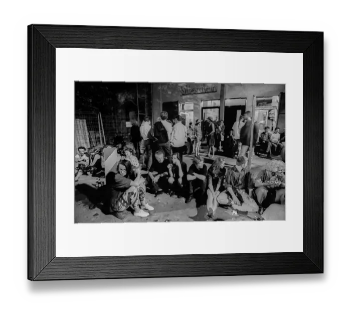 Framed Print : Germany, Berlin, 6 July 1991, in front of the cellar pub Assel