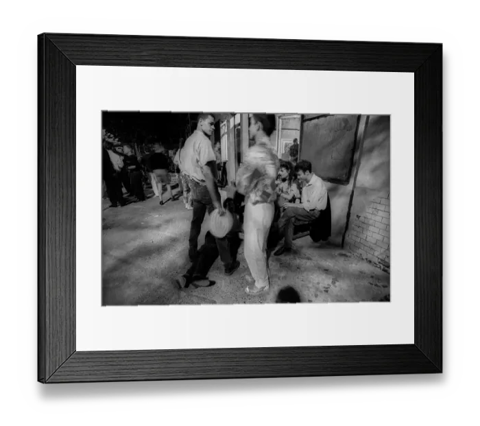 Framed Print : Germany, Berlin, 6 July 1991, in front of the cellar pub Assel