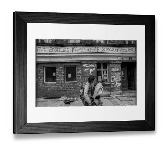 Framed Print : Germany, Berlin, 26.06.1991, Opening of a tenant's shop Framed Print : Germany, Berlin, 26.06.1991, Opening of a tenant's shop
