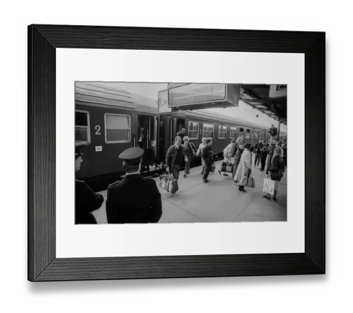 Framed Print : Germany, Berlin, 08.04.1991, Trains from Poland at Lichtenberg station Framed Print : Germany, Berlin, 08.04.1991, Trains from Poland at Lichtenberg station