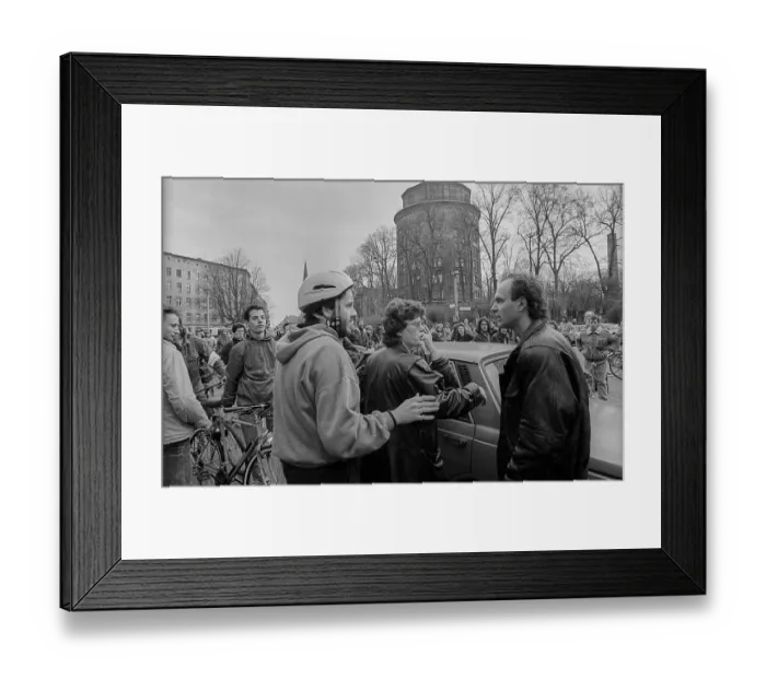 Framed Print : Germany, Berlin, 07.04.1991, bicycle demo