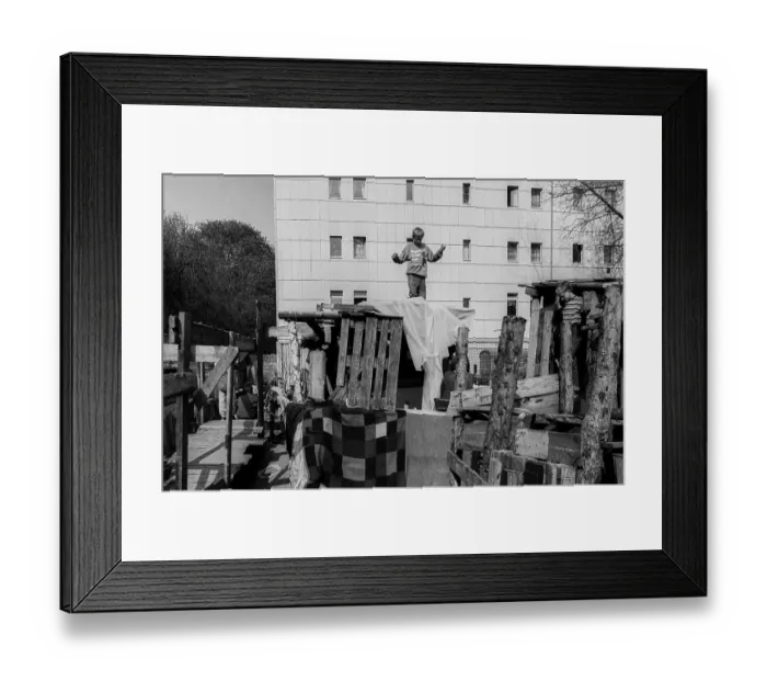 Framed Print : Germany, Berlin, 13.04.1991, Adventure playground in Kollwitzstrasse Framed Print : Germany, Berlin, 13.04.1991, Adventure playground in Kollwitzstrasse