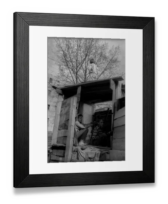 Framed Print : Germany, Berlin, 13.04.1991, Adventure playground in Kollwitzstrasse