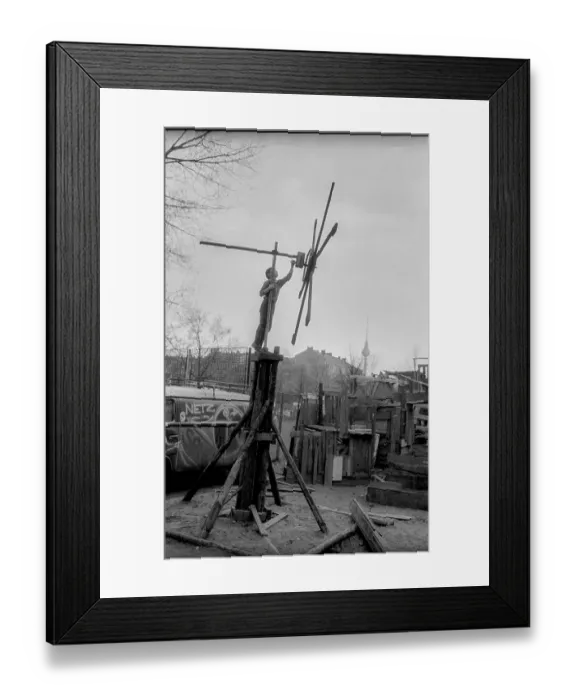 Framed Print : Germany, Berlin, 13.04.1991, adventure playground in Kollwitzstrasse
