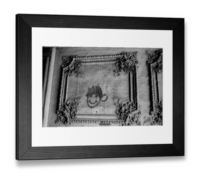Framed Print : Germany, Berlin, 21.04.1991, Stucco decorations in a house entrance in Oderberger Strasse