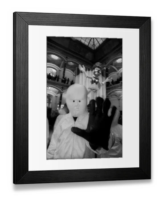 Framed Print : Germany, Berlin, 19.04.1991, student performance in protest against the closure of the art academy in Berlin-Weissensee