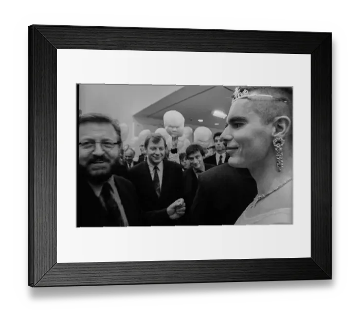Framed Print : Germany, Berlin, 19.04.1991, student performance in protest against the closure of the art academy in Berlin-Weissensee Framed Print : Germany, Berlin, 19.04.1991, student performance in protest against the closure of the art academy in Berlin-Weissensee
