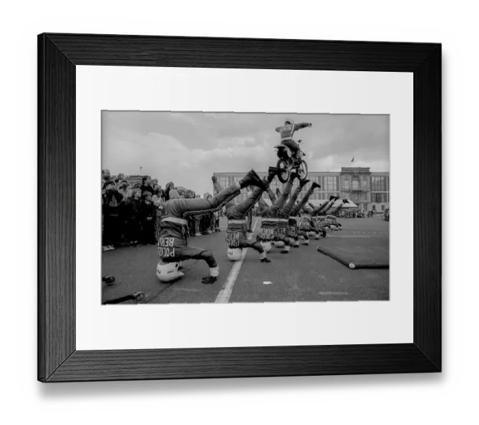 Framed Print : Germany, Berlin, 18.05.1991, police demonstration on Marx-Engels-Platz