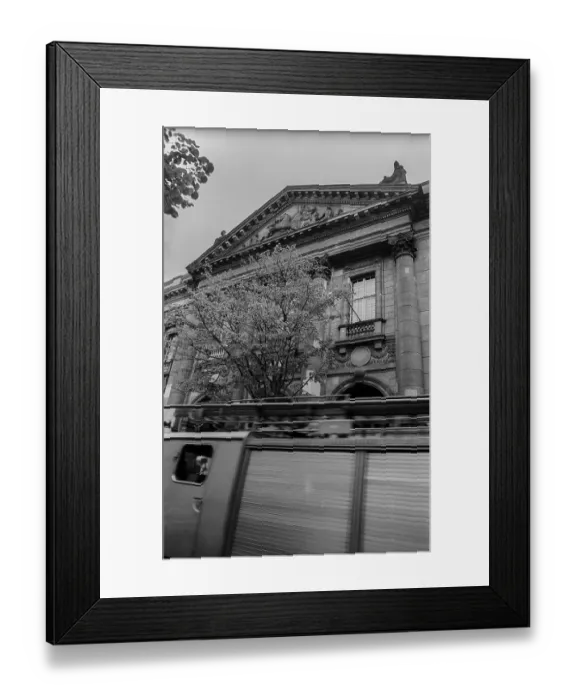 Framed Print : Germany, Berlin, 20.05.1991, former FDJ headquarters (gable) Framed Print : Germany, Berlin, 20.05.1991, former FDJ headquarters (gable)