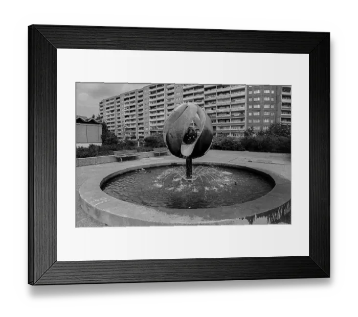 Framed Print : Germany, Berlin, 22 May 1991, Fountain in the Marzahn development area