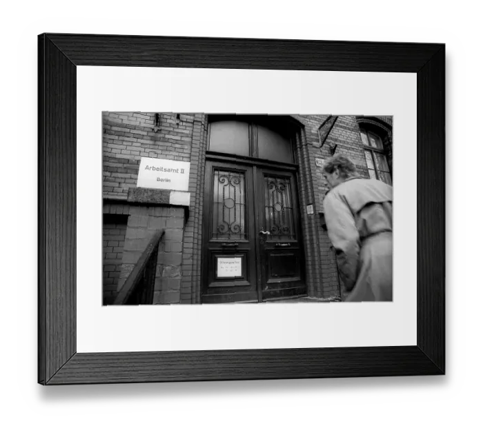 Framed Print : Germany, Berlin, 21.12.1990, Prenzlauer Berg job centre