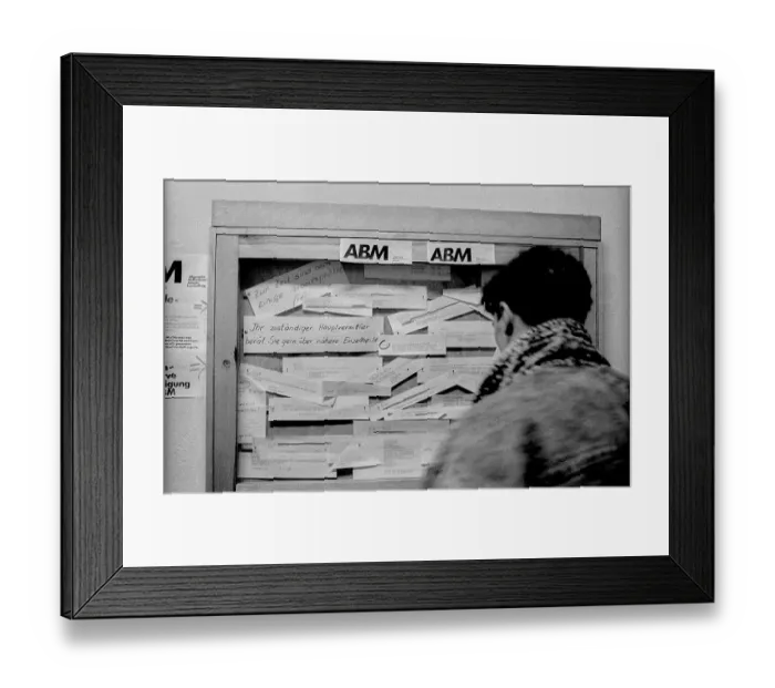 Framed Print : Germany, Berlin, 21.12.1990, Prenzlauer Berg job centre Framed Print : Germany, Berlin, 21.12.1990, Prenzlauer Berg job centre