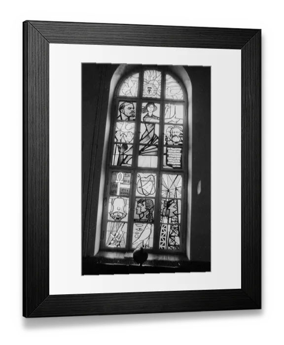 Framed Print : Germany, Berlin, 17.01.1991, window with stained glass