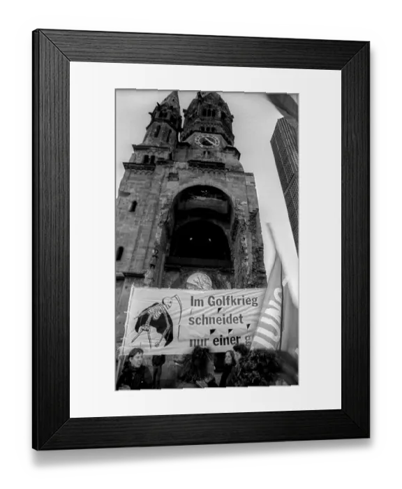 Framed Print : Germany, Berlin, 13.01.1991, Demo against the Gulf War on the Ku'damm Framed Print : Germany, Berlin, 13.01.1991, Demo against the Gulf War on the Ku'damm