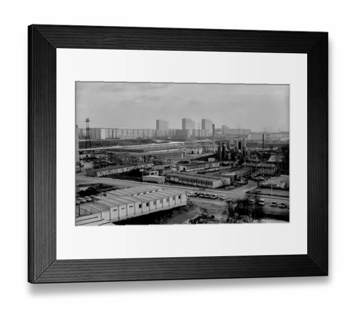 Framed Print : Germany, Berlin, 04.01.1991, Industrial landscape in Marzahn