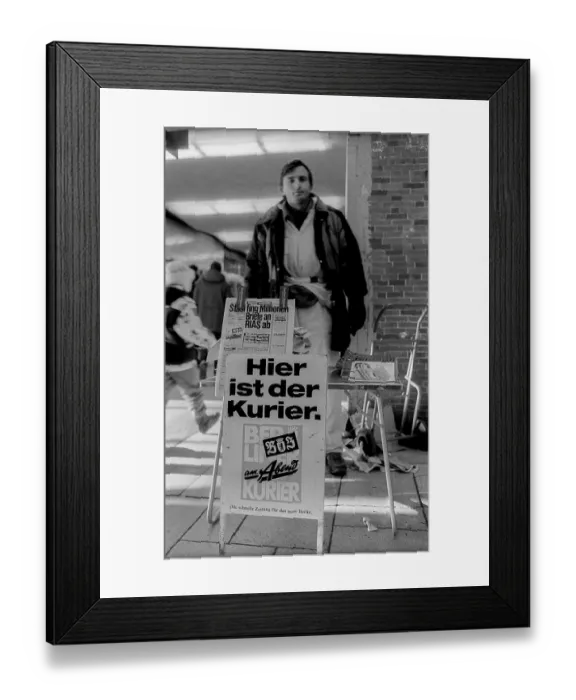 Framed Print : Germany, Berlin, 28.01.1991, the courier is sold Framed Print : Germany, Berlin, 28.01.1991, the courier is sold