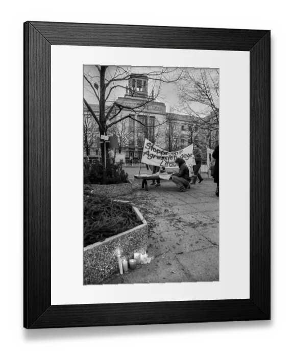 Framed Print : Germany, Berlin, 13.01.1991, Demo against Russians in Lithuania