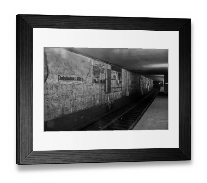 Framed Print : GDR, Berlin, 17 June 1990, Potsdamer Platz S-Bahn station