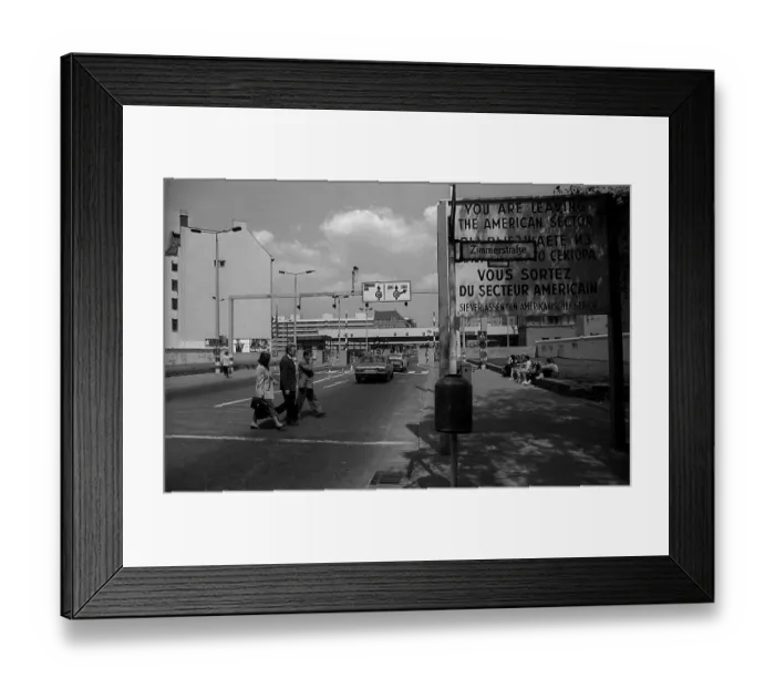 Framed Print : GDR, Berlin, 22 May 1990, GDR border crossing at Check Point Charlie