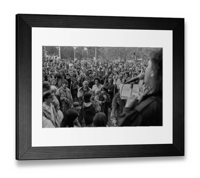 Framed Print : GDR, Berlin, 30.04.1990, 1st Walpurgis Night on Kollwitzplatz
