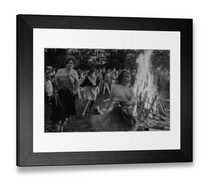 Framed Print : GDR, Berlin, 30 April 1990, 1st Walpurgis Night in Prenzlauer Berg (at the water tower)
