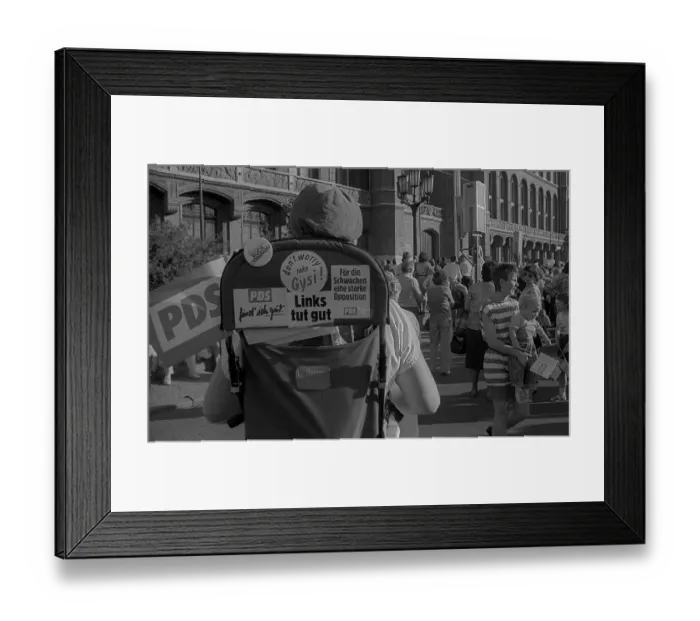 Framed Print : GDR, Berlin, 30 April 1990, PDS election rally on Alexanderplatz