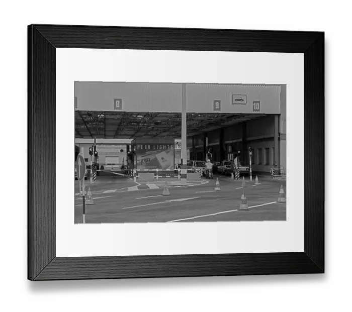 Framed Print : GDR, Berlin, 22 May 1990, GDR border crossing at Check Point Charlie