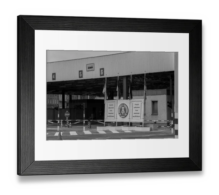 Framed Print : GDR, Berlin, 22 May 1990, at the GDR border crossing at Check Point Charlie Framed Print : GDR, Berlin, 22 May 1990, at the GDR border crossing at Check Point Charlie