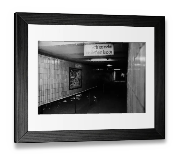 Framed Print : GDR, Berlin, 29 May 1990, Stadtmitte underground station (now U6)
