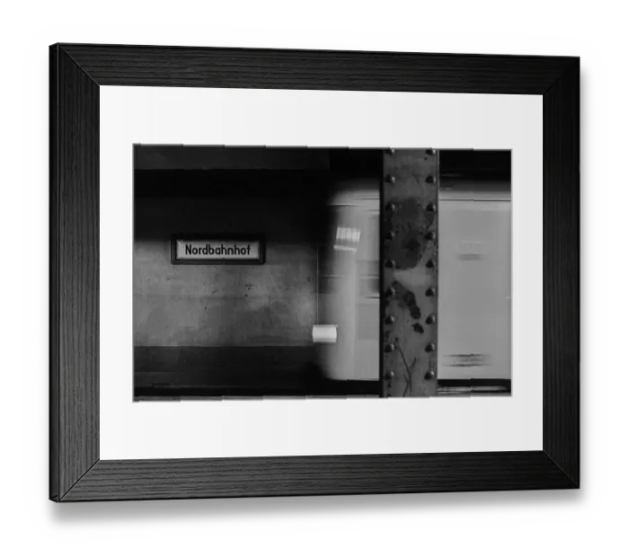 Framed Print : GDR, Berlin, 29 May 1990, metro station Nordbahnhof
