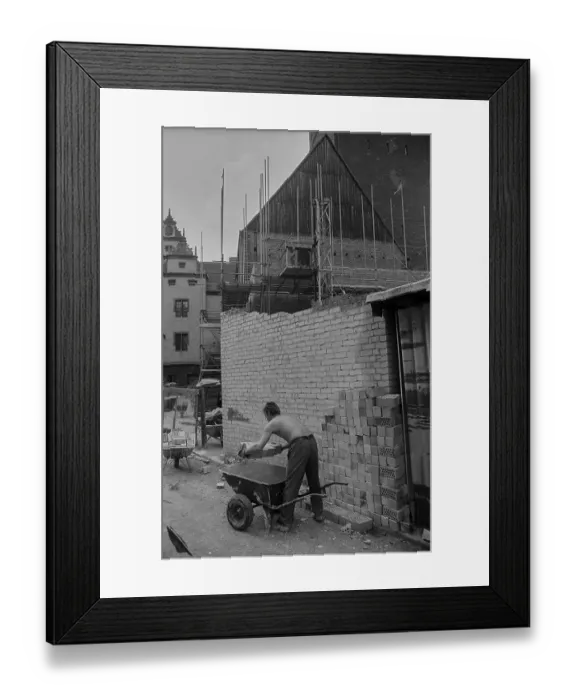 Framed Print : GDR, Berlin, 05.06.1990, Construction work at the Maerkisches Museum Framed Print : GDR, Berlin, 05.06.1990, Construction work at the Maerkisches Museum