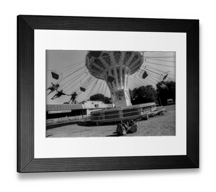 Framed Print : Germany, Berlin, 07.07.1991, Karussell im Kulturpark Plaenterwald