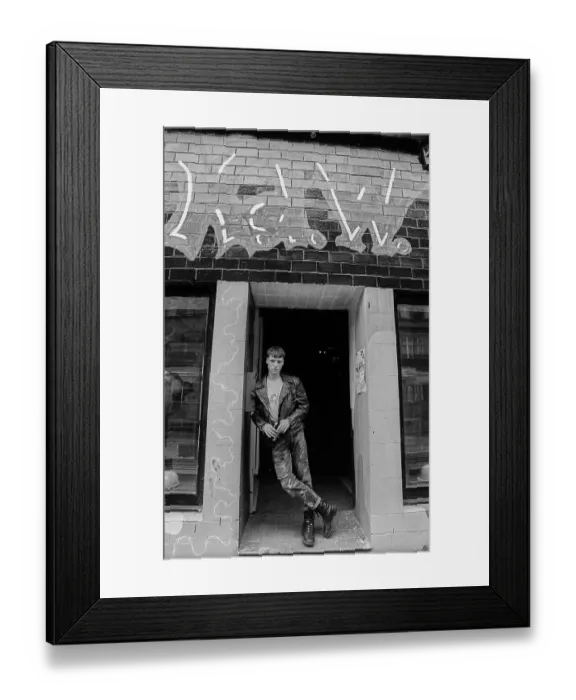 Framed Print : Germany, Berlin, 11.08.1991, Punk in front of the punk pub KDW