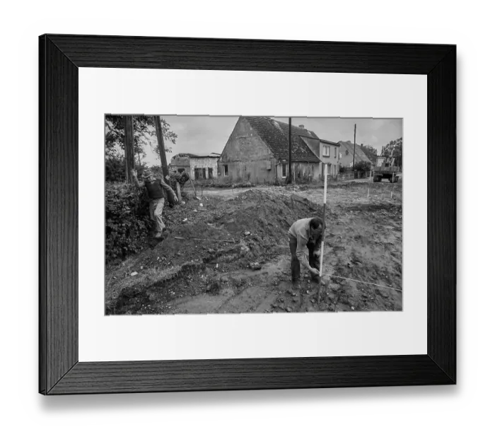Framed Print : Germany, Eixen, 16.9.1991, road construction