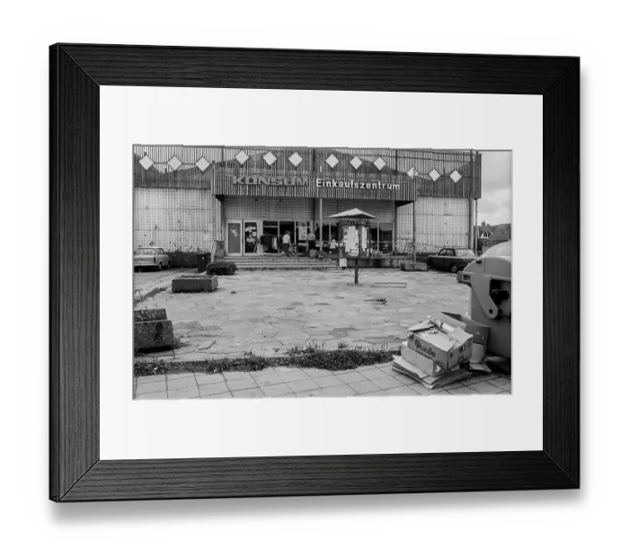 Framed Print : Germany, Semlow, 16.9.1991, KONSUM shopping centre
