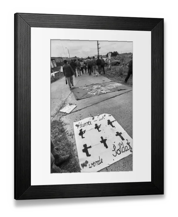 Framed Print : Germany, Osterne, 12.11.1991, open day in a former NVA missile site (now Bundeswehr) Framed Print : Germany, Osterne, 12.11.1991, open day in a former NVA missile site (now Bundeswehr)