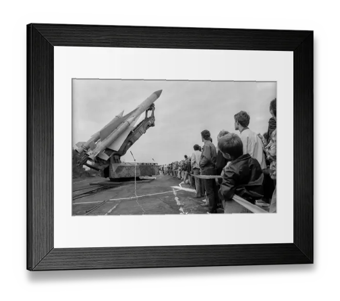 Framed Print : Germany, Osterne, 12.11.1991, open day in a former NVA missile site (now Bundeswehr)