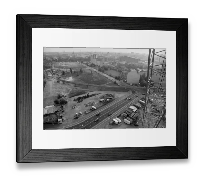 Framed Print : Germany, Berlin, 17.10.1991, Potsdamer Platz seen from the Jumping
