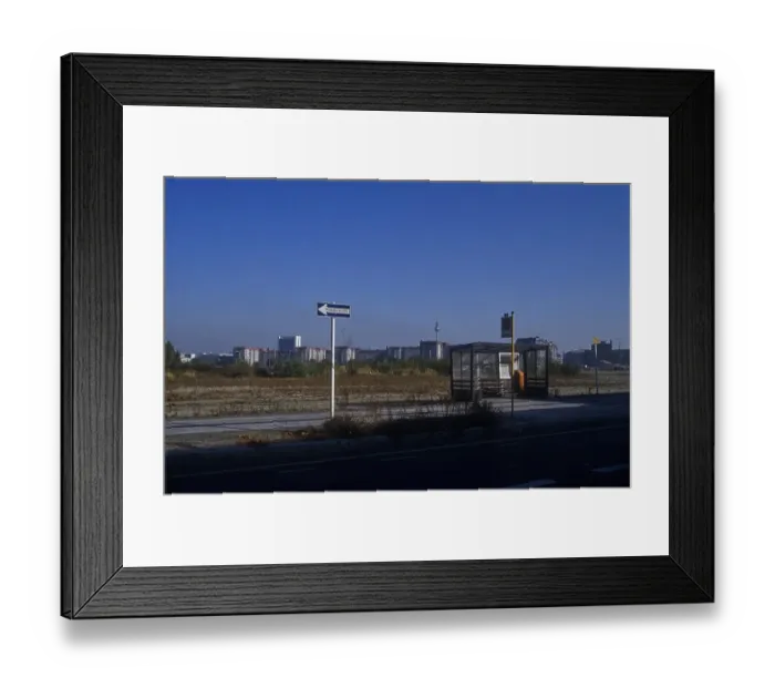 Framed Print : Germany, Berlin, 20.10.1991, bus stop in front of the Hotel Esplanade (with the Kaisersaal)