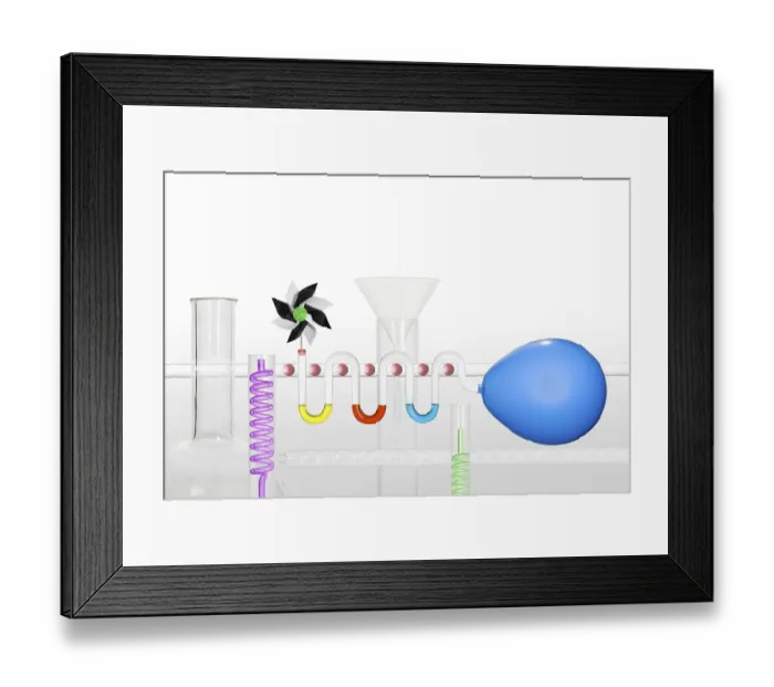 Framed Print : Fun, laboratory, symbolic image, chemistry lessons