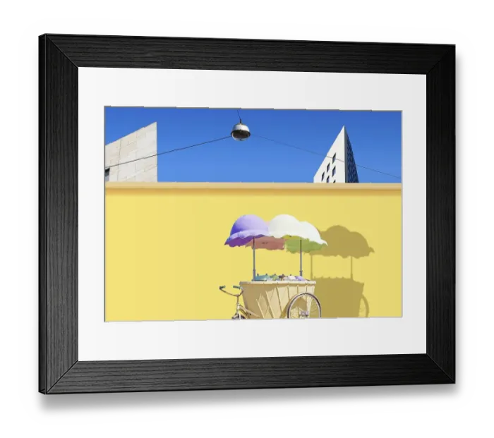 Framed Print : Nostalgic Italian Ice Cream Wagon Ice Cream Wagon Bike