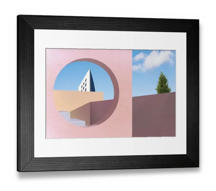 Framed Print : Modern Mediterranean facade
