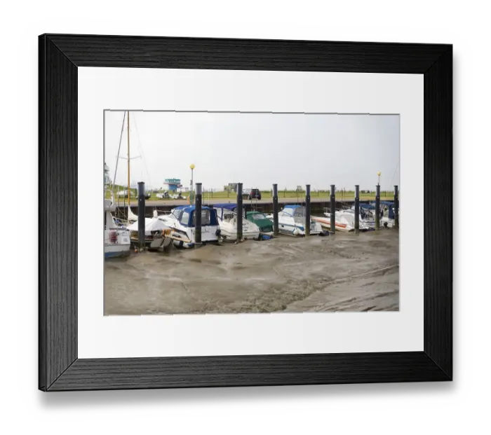 Framed Print : Ships and pleasure boats moored in Sielhafen am Wadden Sea