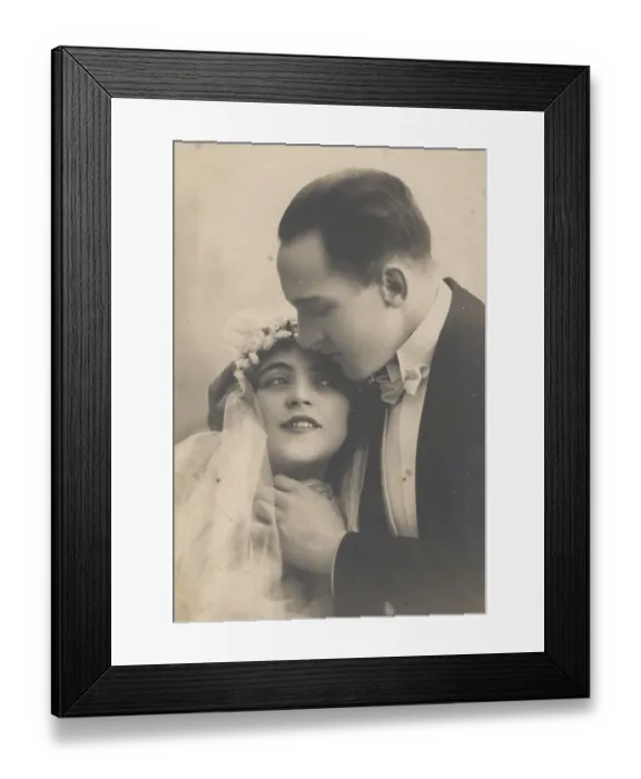 Framed Print : Historic photograph of a bridal couple Framed Print : Historic photograph of a bridal couple