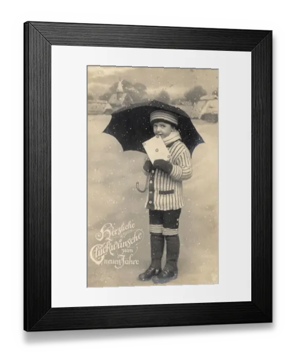 Framed Print : Historic photograph: greeting card for New Year's Framed Print : Historic photograph: greeting card for New Year's