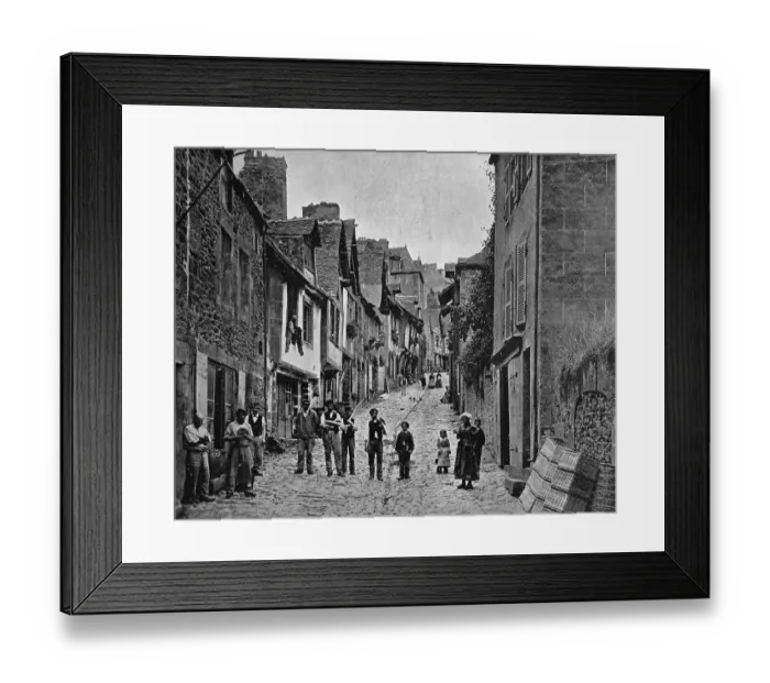 Framed Print : Early autotype of Dinan, Brittany Framed Print : Early autotype of Dinan, Brittany
