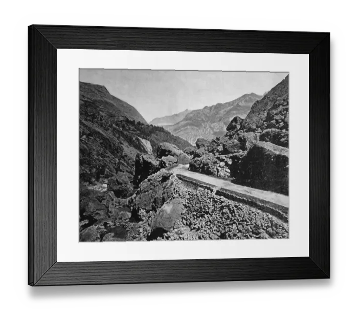 Framed Print : Early autotype of the road to Gavarnie in the Pyrenees